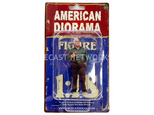 Voiture Miniature de Collection AMERICAN DIORAMA 1-18 - FIGURINES Jim the Boss - Brown / Green - 77447