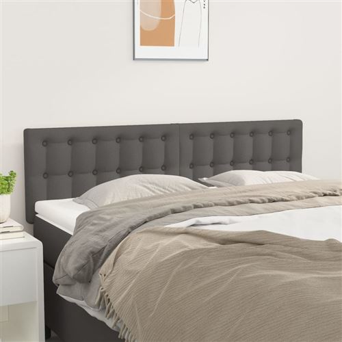 vidaXL Kopfteile Grau 144x5x78/88 cm Kunstleder