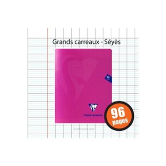 Cahier Polypro Mimesys A4 21x29,7 96P Grands Carreaux Seyes Incolore  Clairefontaine