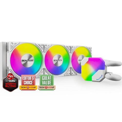Non Communiqué Blanc Watercooling Aio - Montech - Hyperflow Rgb - 360Mm - Compatible Am4
