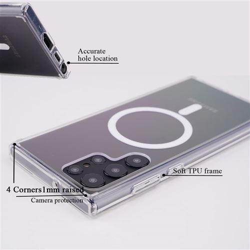 Coque Cuir Magnétique pour Samsung S22 Ultra FONGWAN avec Protection  d'écran Verre trempé, Cadre en métal - Noir - Coque et étui téléphone  mobile à la Fnac