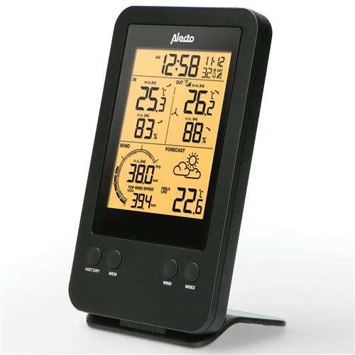 Stazione Meteorologica Wireless Con Sensore Esterno Nera