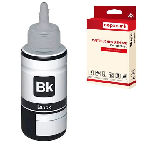 1 bouteille compatible pour EPSON 105 Noir 140 ml avec EcoTank ET-7700 EcoTank ET-7750 EcoTank ET-L7