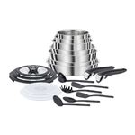 SEB L953SK04 COMPACT Batterie de cuisine 20 pieces inox induction, Poeles, Casseroles, Sauteuse, Couvercles, Spatules, Poignees