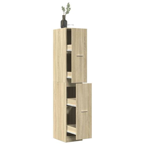 Armoire d apothicaire chêne sonoma bois d ingénierie