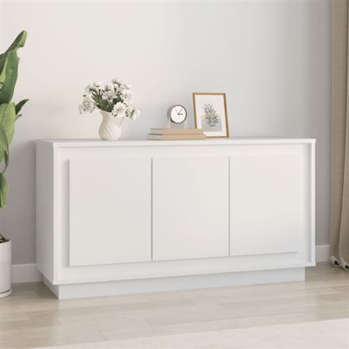 vidaXL Buffet blanc 102x35x55 cm bois d'ingénierie