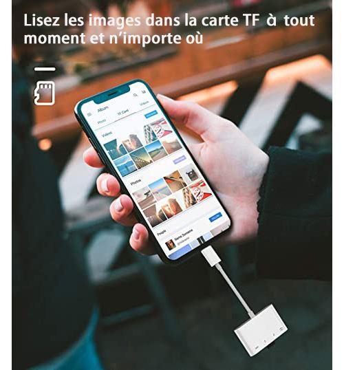 20€30 sur Lecteur de carte Micro SD TF Pour iPhone 11 12 Max Pro Ti-smart™  (Blanche) - Carte mémoire SD - Achat & prix