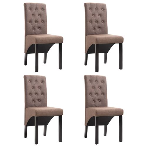vidaXL Chaises à manger lot de 4 marron tissu