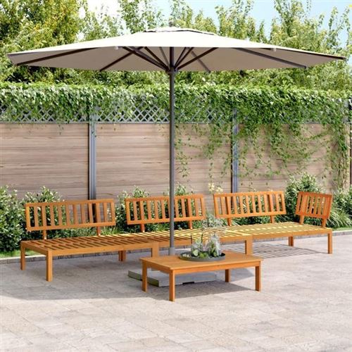 Vidaxl Set Divano Pallet Da Giardino 4 Pz In Legno Massello Di Acacia
