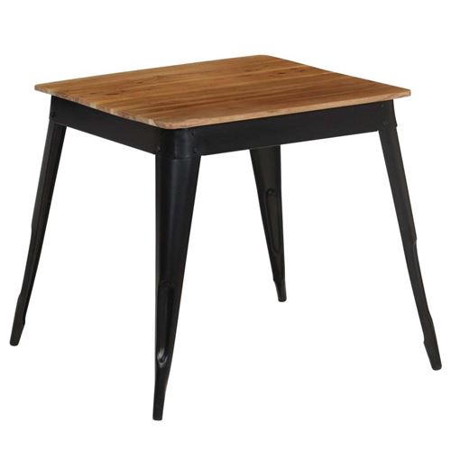 vidaXL Table de salle à manger Bois d'acacia et acier 75x75x76 cm