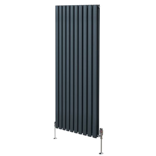 Monstershop Oval Column Radiator & Valves - 1600mm x 600mm – Anthracite Grey