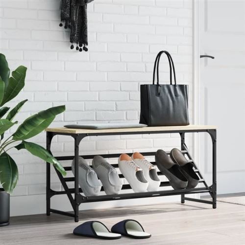Non Communiqué Noir Vidaxl Étagère À Chaussures Chêne Sonoma 90X30x45 Cm Bois D'ingénierie 833419
