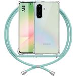 Coque pour Samsung Galaxy A56 5G, Protection Transparente Coin Renforcé avec Cordon Turquoise - BOOLING