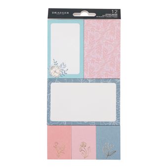 12 Blocs De Sticky Notes - Pastel, Floral - Draeger Paris