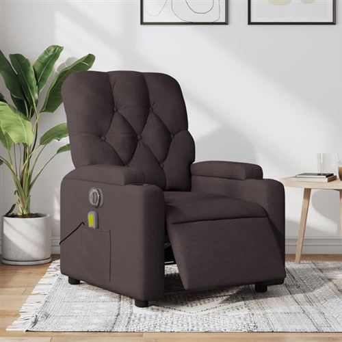 Non Communiqué Marron Vidaxl Fauteuil De Massage, Relaxation Électrique Réglable Tissu Foncé