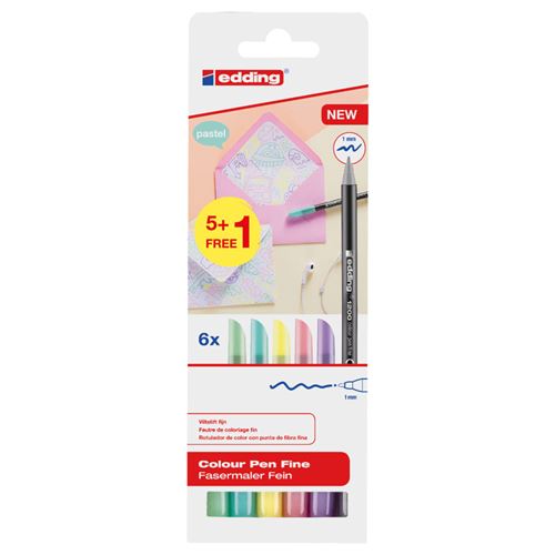 Non Communiqué Multicolore Edding Feutres De Coloriage Fin Classiques 6 Pcs 1200