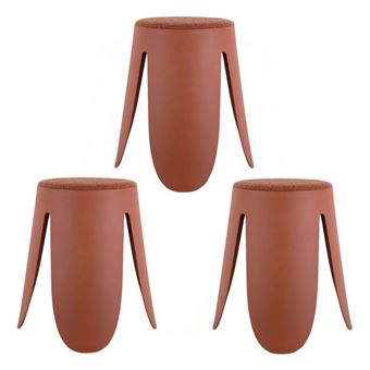 Leitmotiv - Lot de 3 tabourets Keystone - Terracotta - Keystone - 1