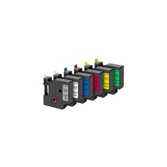 Lot de 6 Rubans Blanc/Transparent/Bleu/Jaune/Rouge/Vert compatible Dymo LabelManager 150 280 350 450 LabelPoint 200 300 LabelWriter 450Duo - Etiquette 12mm x 7m Phonillico® - 1