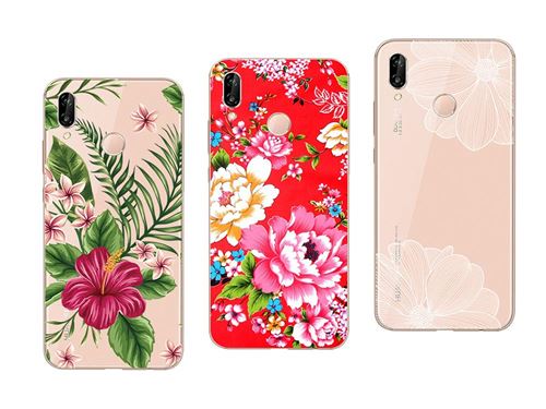 3 Coques pour Huawei P20 Lite en Gel TPU Souple Transparente Résistante et Solide Anti Choc avec Impression de qualité