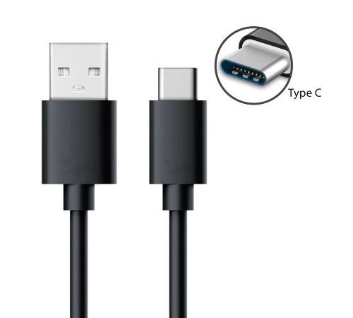 Câble De Recharge Usb Type C Pour Huawei P20 (1 Mètre, Noir)