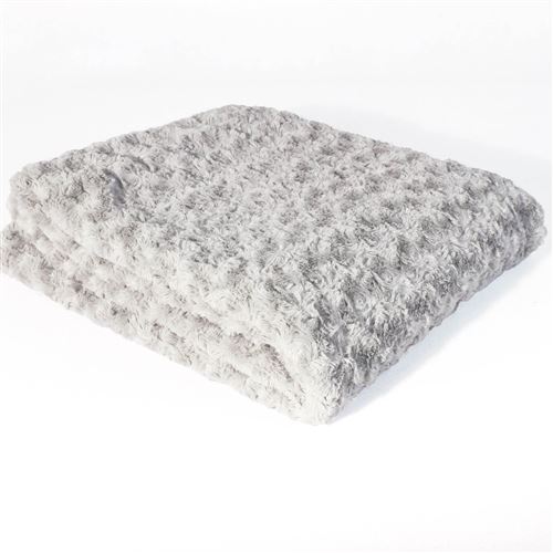 Plaid 180 x 220 cm imitation fourrure himalaya Gris