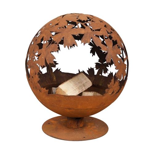 Esschert Design - Brasero rond découpe laser feuilles