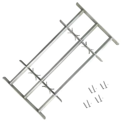 Homgeek Grille de Défense Ajustable | Grille de Sécurité pour Fenêtre à 3 Traverses Acier Galvanisé 500-650mm