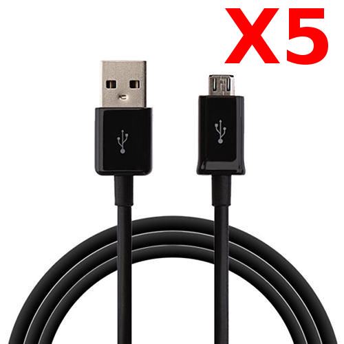 5X Câble Micro USB Synchro & Charge Blanc pour Samsung J3 / J5 / J7 2015/2016/2017 Noir PACK X5 Little Boutik®