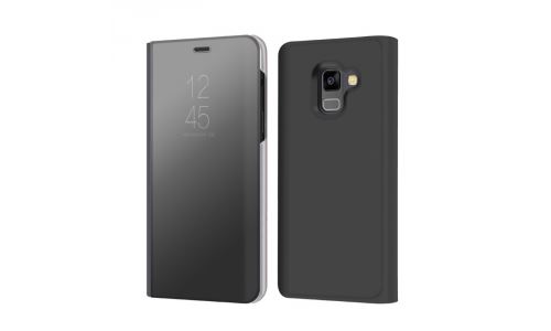 Etui View compatible Galaxy A8 Plus 2018 avec rabat translucide coloris noir