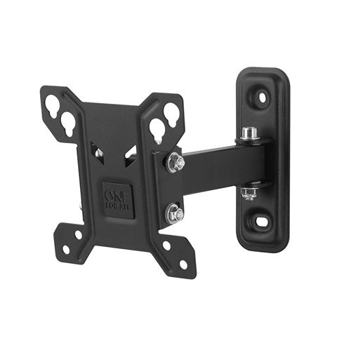 Support Plat Smart de One For All, orientable à 90° et inclinable - Fixation Murale - Écrans DE 13 à 27 Pouces - Tous Types de téléviseurs - Noir - WM2141