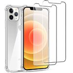 Coque pour iPhone 12 Antichoc Silicone + 2 Vitres en verre trempé [Evetane®]