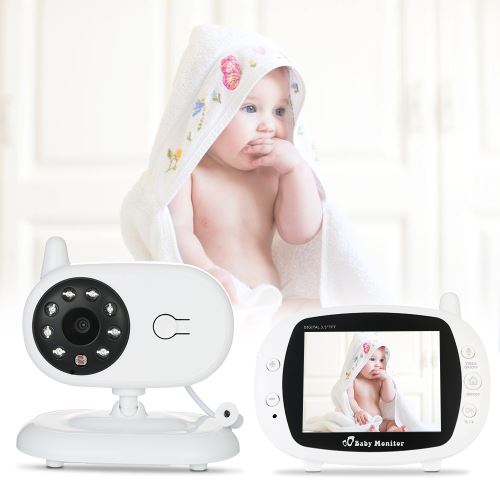 Docooler Moniteur Pour Bébé Sans Fil 2.4Ghz Thermomètre D'interphone Bidirectionnel À Écran Couleur De 3,5 Pouces, Berceuse Intégrée Ce & Fcc Approved
