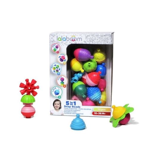LALABOOM Boîte de perles éducatives dont tuteur de laçage - 30 pieces