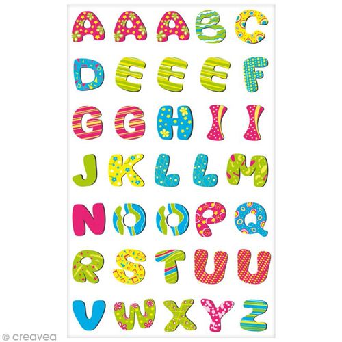 Sticker Fantaisie Cooky - Alphabet pep's - 35 pcs