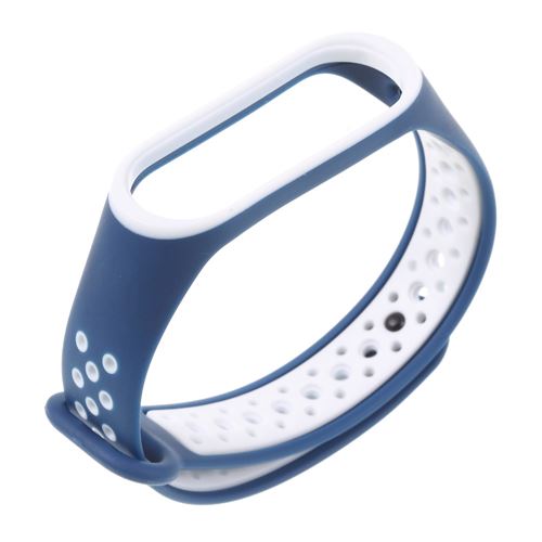Bracelet en silicone deux tons souple bleu blanc pour votre Xiaomi Mi Band 3