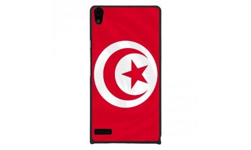 Coque rigide pour Huawei Ascend P6 avec impression Motifs drapeau de la Tunisie