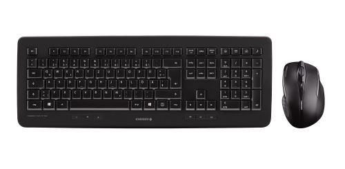 CHERRY DW 5100 - Toetsenbord en muis set - draadloos - 2.4 GHz - Zwitsers - toetsschakelaar: CHERRY LPK - zwart