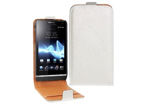 Etui Flip à rabat en cuir blanc