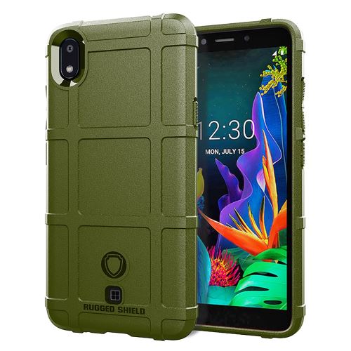 Coque en TPU grille carrée anti-choc vert pour votre LG K20 (2019)