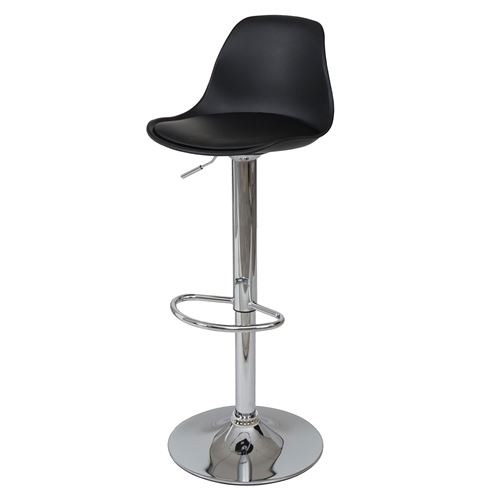 2x Tabouret de bar MENDLER HWC-B14, cuir synthétique noir