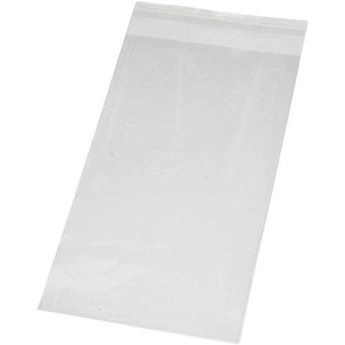 Sachets transparents plats à fermeture autocollante - 12 x 22 cm - 200 pcs