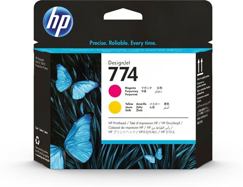 hp hp 774 magenta/yellow printhead noir