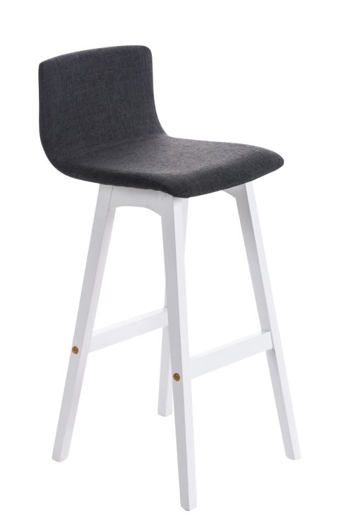 Tabouret de bar TAUNUS tissu , Blanc/Gris foncé