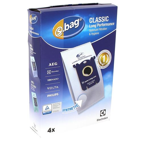 Sac Aspirateur Electrolux Sacs Aspirateur S-Bag Classic Par 4 pour Aspirateur Electrolux, Aspirateur Philips, Aspirateur Tornado, Aspirateur Selecline