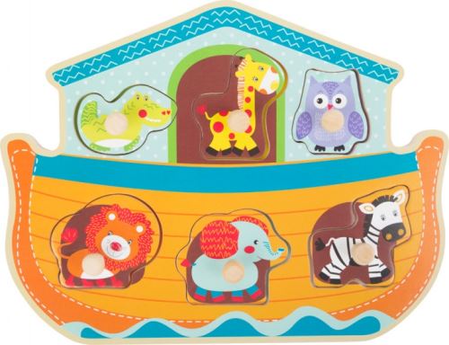 Small Foot Puzzle en bois de forme arche de Noé 6 pièces de