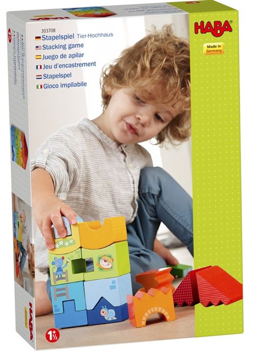 Haba empilage Tour animale 22,5 cm bois 15 blocs