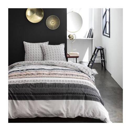 TODAY Parure de couette Sunshine 2.32 - 100% Coton - 240 x 260 cm - Rose et noir