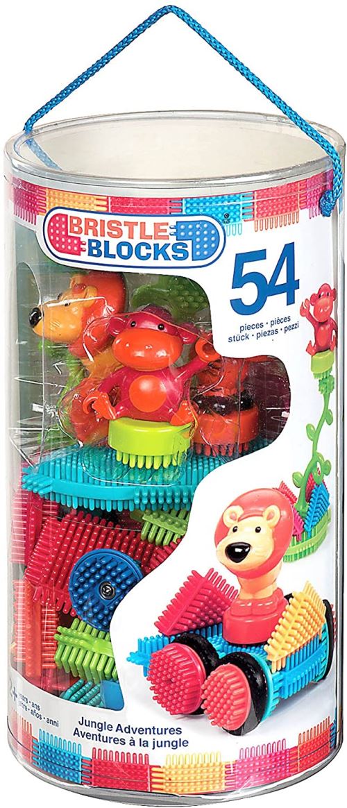 Bristle Blocks BA3093Z - Jeu de Construction 1er âge - Blocs de Construction 54 Pièces - Kit avec Tube de Rangement