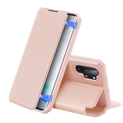 Coque en TPU flip magnétique avec porte-carte rose pour votre Samsung Galaxy Note 10 Plus 5G/Note 10 Plus
