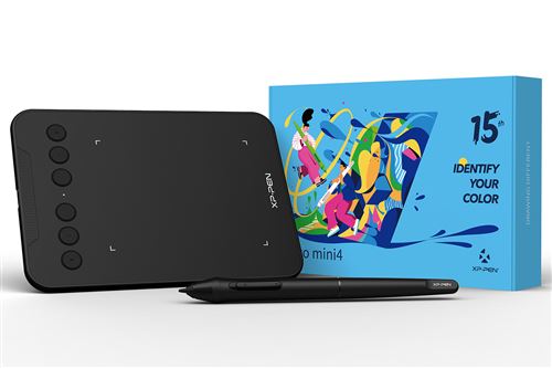 Tablette Graphique à Stylet- XP-PEN Deco mini 4 (Édition Anniversaire) Taille 4x3 pouces Stylet Passif 8192 6Touches des raccourcis